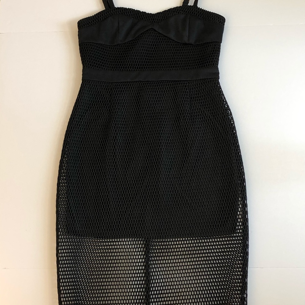 Dressy black mesh dress